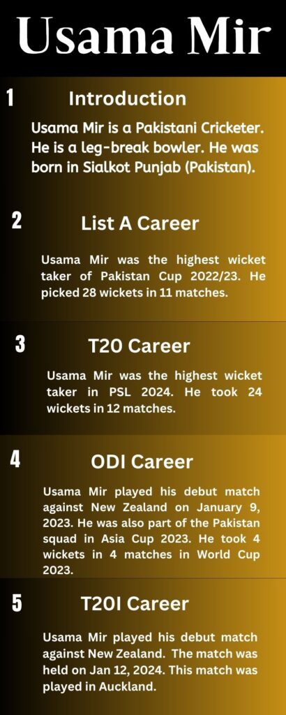 Usama Mess Ris Usama Mir The Leg Spin Sensation From Pakistan