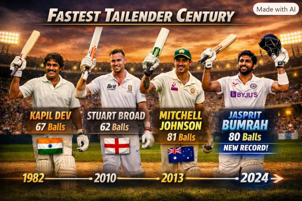 Fastest Century by a Tailender in Test Cricket