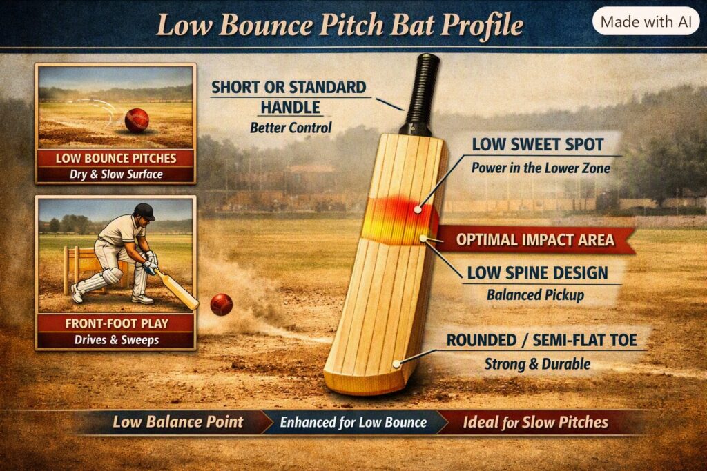 Best Cricket Bat Profile for Low‑Bounce Pitches