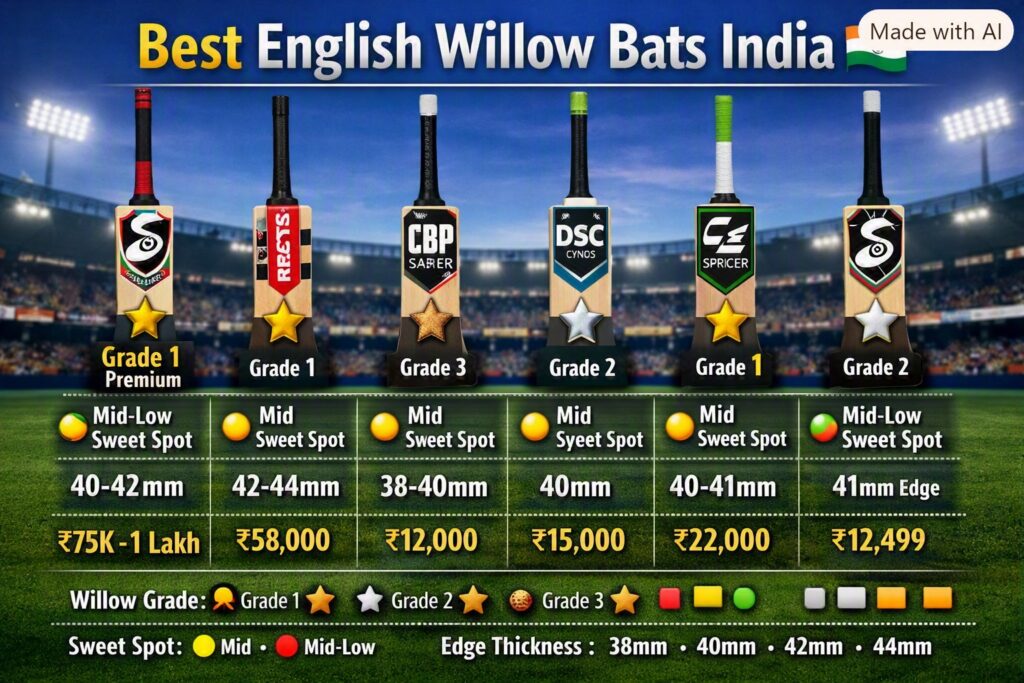 Best English Willow Cricket Bats in India
