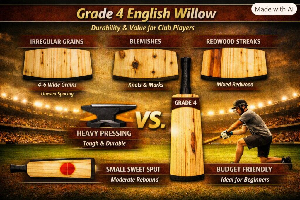 English Willow Cricket Bats Grade 4