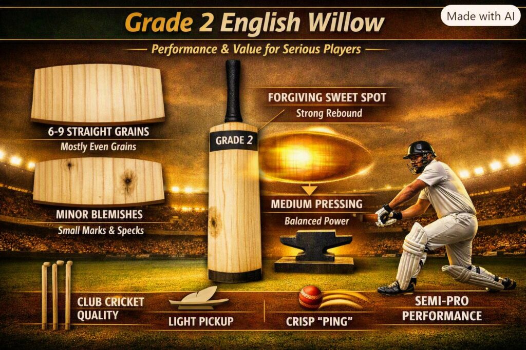 Grade 2 English Willow Cricket Bats