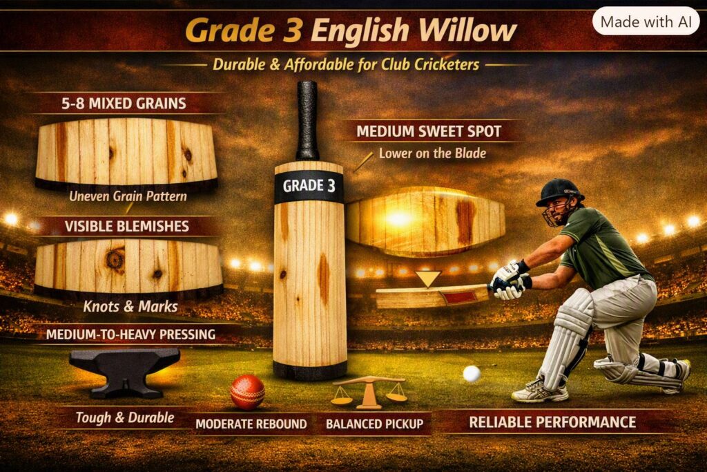 Grade 3 English Willow Cricket Bats