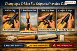 How to Change a Cricket Bat Grip Using a Wooden Cone Without Ripping the Rubber