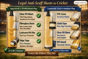 Legal Types of Protective Face Covers (Anti‑Scuff Sheets) in Cricket