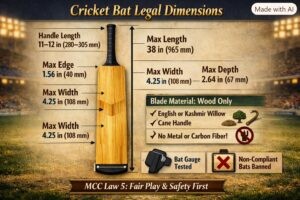 Strict Legal Dimensions of a Cricket Bat