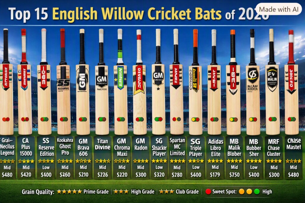 Top 15 English Willow Cricket Bats
