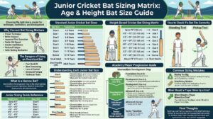 Junior Cricket Bat Sizing Matrix: Age & Height Bat Size Guide