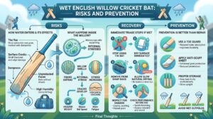 Wet English Willow Cricket Bat Risks and Prevention